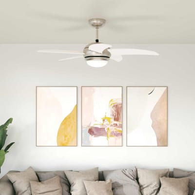 vidaXL Plafondventilator met licht en afstandsbediening Ø 110 cm Wit