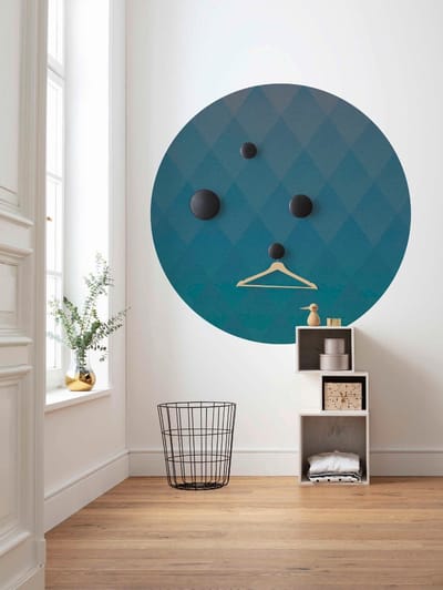Fotobehang - Lucy with Diamonds 125x125cm - Rond - Vliesbehang - Zelfklevend