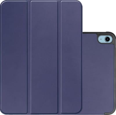 Hoes - Geschikt voor Apple iPad A16/A18 (2022/2025/2026) - 10.9 & 11 inch (10e, 11e & 12e generatie) - Dun & Stevig - Trifold Bookcase - Hard Cover - Hardcover Book Case - Tablet Hoesje - Donkerblauw