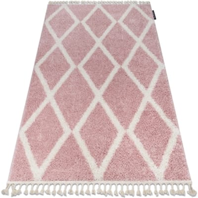Kleden Rugsx Tapijt BERBER TROIK A0010 rozekleuring / witrand 140x190 cm