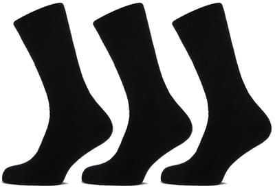 Basset Merinowollen Sokken - Comfort - 3 paar - Zwart - Dames en Heren - Merino Wol - Maat 35/38