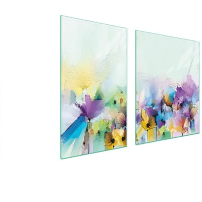 TMK ArtDeko - Snijplank - Kookplaatbeschermer - Bloemenmotief - 100x52 cm
