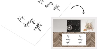 Keukenloper - Loper keuken - Quotes - Trouwen - 'Mr. always right' - Spreuken - 120x60 cm - Keukenloper vinyl