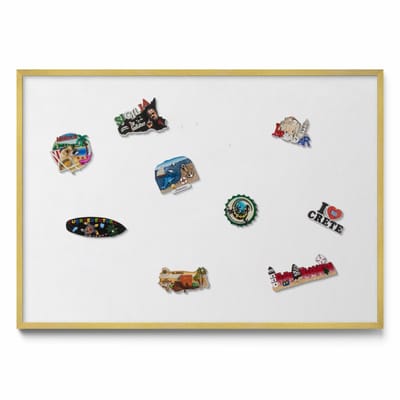 Tulup Magneetbord met Gouden Frame - Wit Magneetbord in Effen Kleuren - 100 cm x 70 cm - Kleur wit - Magnetisch Bord voor Thuis en Kantoor - Magneetbord voor Herinneringen - Magnetisch Bord voor Magneten