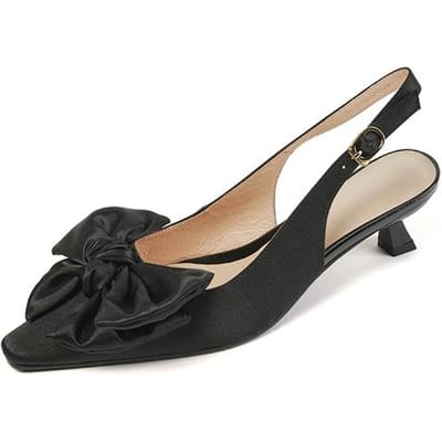 Zomer Sexy Glanzende Zijden Stof Slingbacks Pumps Feest Vierkante Neus Dames Schoenen Gespsluiting Klassiekers Hakken Schoenen Vrouwen Schoenen 37 zwart