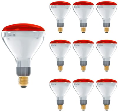 Technik R125 Infraroodlamp E27 150W - 1250lm - 2700K - Half Rood Licht - Warmtelamp - 10 stuks