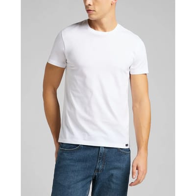 Lee 2 Units T-shirt Met Korte Mouwen Wit 2XL / Regular Man