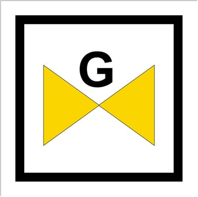 Sticker gasafsluiter 100 x 100 mm