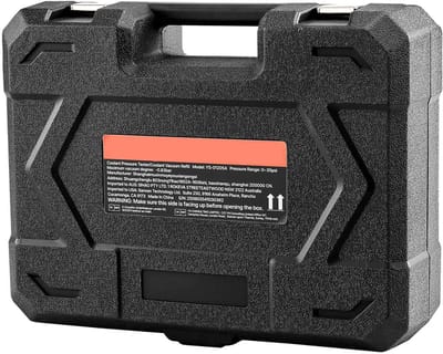 47-delige koelvloeistofdruktesterkit met vacuümvulgereedschap voor radiatoren, inclusief 3 metalen adapters, universeel geschikt voor koelsystemen van auto's, voorzien van drukpomp en plastic vulmondstuk