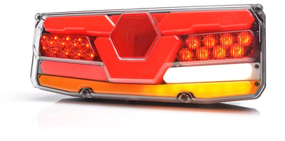 Achterlicht - WAS - W171 DD - Links - 13.8 - 35cm - LED - Dynamisch knipperlicht - Achter - Rem - Richting - Achteruit - Mist - 12V-24V