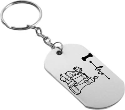 Akyol - I love schaken! - Queen's Gambit - schaken - schaakmat - sleutelhanger - geschenk – gift – verjaardag – verassing – feestdag – cadeau – kado – versiering - koning - koningin - dammen - bordspel - denksport