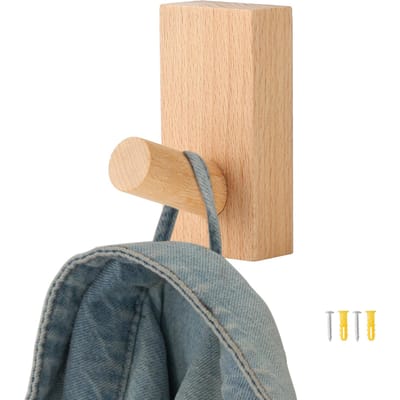 Houten Haken Eenvoudige Kleding Entree Jashaken Niet Geperforeerde Plakkerige Haken Hangend Kledingrek
