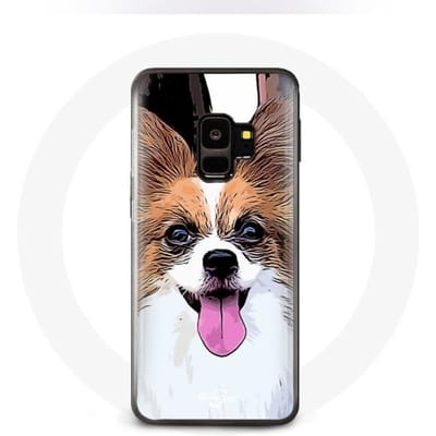 Hoesje voor Samsung Galaxy S9 Continental Miniatuurspaniël Vlinderpuppy Wit en Bruin