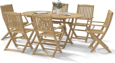 Tuinstoelen 6 Stuks - Buitenstoelen inklapbaar - Terras Zomer - Massief acaciahout - 54x61x88 cm - Lichtbruin