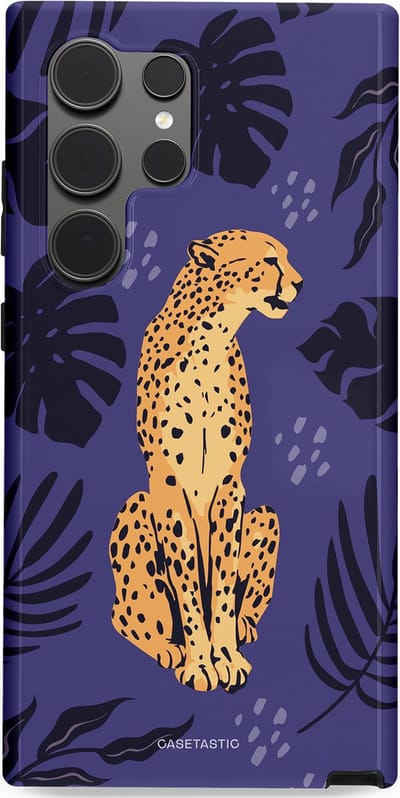 Casetastic Hoesje Geschikt voor Samsung S24 Ultra - Stijlvolle Beschermende Duo-layer Case - Cheetah elegantie