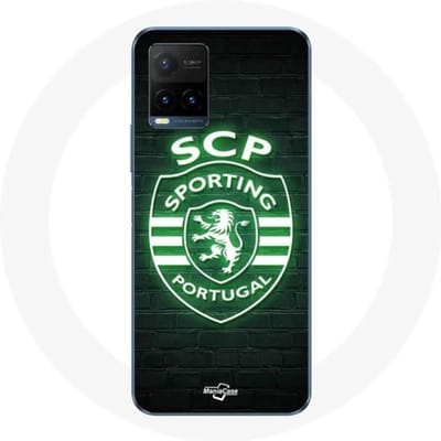 Vivo y21s 2021 case scp sporting portugal lichtgevende zwarte achtergrond
