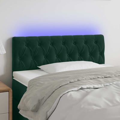 vidaXL - Hoofdbord - LED - 100x7x78/88 - cm - fluweel - donkergroen