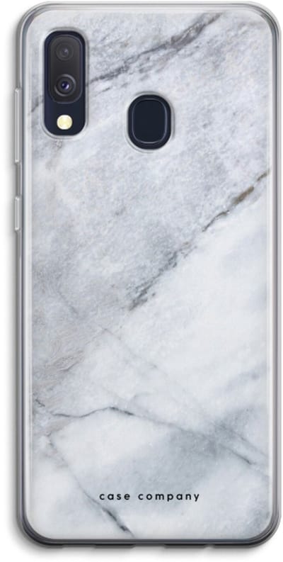 Case Company® - Hoesje geschikt voor Samsung Galaxy A40 hoesje - Witte marmer - Soft Cover Telefoonhoesje - Bescherming aan alle Kanten en Schermrand