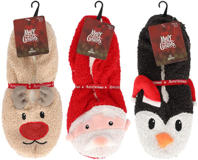Apollo - Kerstpantoffels Voor Dames – Zachte Ballerinasloffen Antislip – Set van 3 - MT37/39 en MT40/42