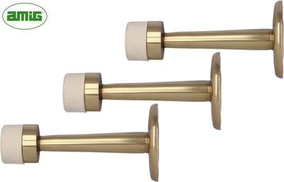 AMIG Deurstoppers Voordeelverpakking - 3 Stuks Messing - Muurbumpers Voor Wandmontage - 73mm