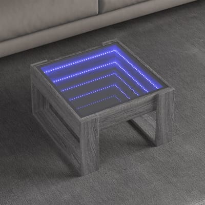 vidaXL - Salontafel - met - Infinity - LED - 50x53x30 - cm - grijs - sonoma - eikenkleur