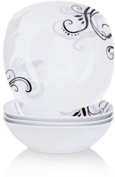 Divina Serviesset - 4 delig - 4 persoons - Wit - Dinerborden - Bordenset - Diepe borden - Ontbijtborden - Servies - Keukenservies