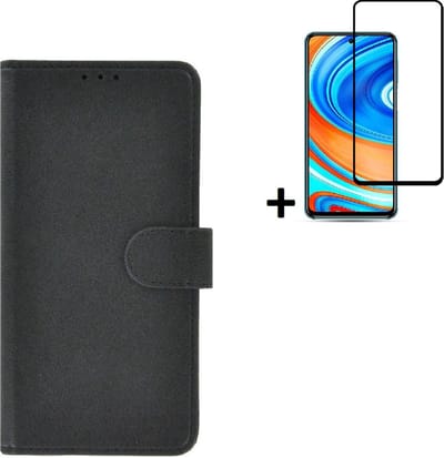 Geschikt voor Motorola Moto G60/ G40 Hoesje - Motorola Moto G60/ G40 Screenprotector - Wallet Bookcase Zwart + Full Screenprotector