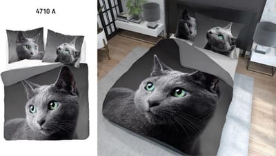 Poes Kat Dekbedovertrek 220x200cm Kussensloop 70x80cm Katoen
