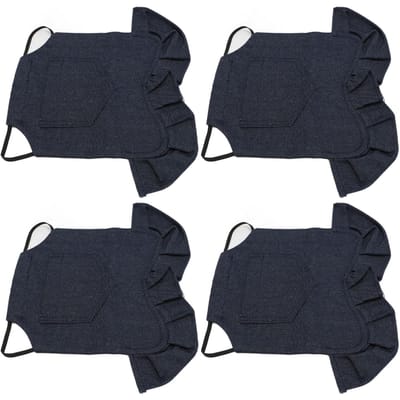 4 STUKS Kippenzadel Dubbellaags Denim Ademend Handgemaakt Kippenschort Pluimveebeschermer black