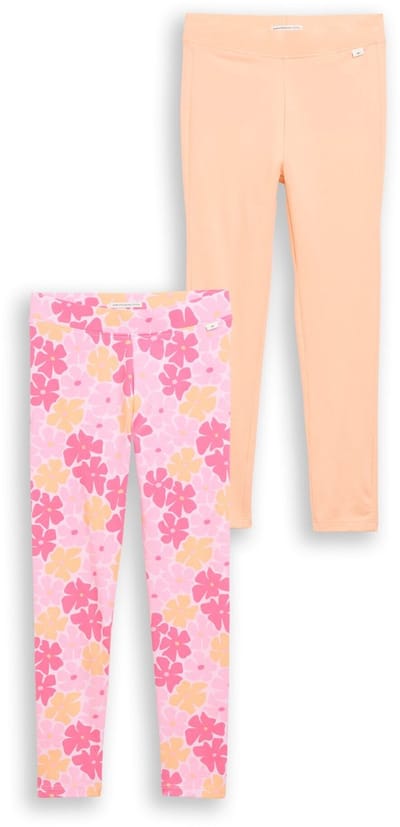 Tom Tailor - Basic leggings in een 2-pack - Maat 134 - peach bloom