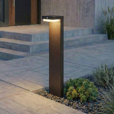 Lindby - Solar buitenverlichting- met dimmer - 1licht - Aluminium, polycarbonaat - H: 51.3 cm - zwart, wit - Inclusief lichtbron
