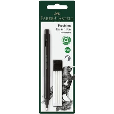 Faber-Castell gumpen - Precision - zwart - inclusief navulgummen - FC-185610