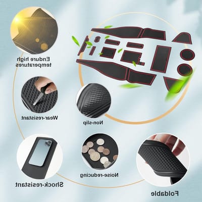 Non-slip Rubber Mat voor Ford Puma II MK2 / ST/ST Line X 2020-2024 - Bescherming, Geluidsreductie en Schokabsorptie voor Console en Opbergruimte