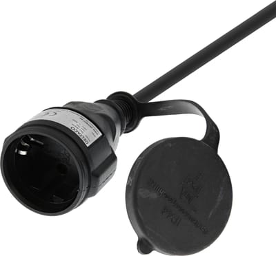 Deltaco GT-980 Verlengkabel - Buitengebruik - Verlengsnoer Geaard - IP44 - 10 meter - Zwart