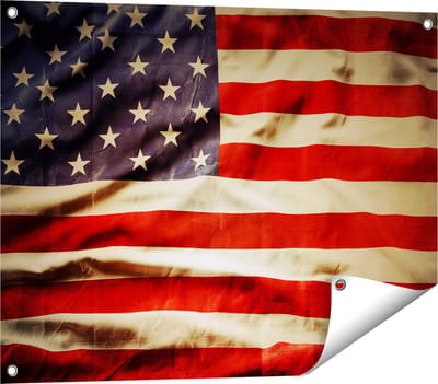 Gards Tuinposter Amerikaanse Vlag - Verenigde Staten - 80x60 cm - Tuindoek - Tuindecoratie - Wanddecoratie buiten - Tuinschilderij