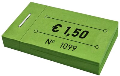CombiCraft consumptiebonnen in boekjes 50x30mm met eurobedrag 1,50 in groen - 5 boekjes met in totaal 250 bonnen
