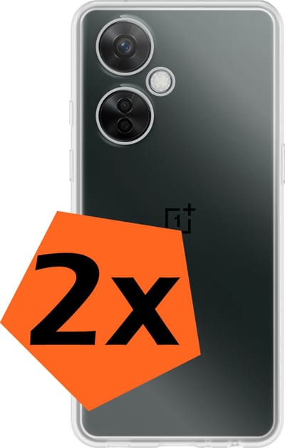 Hoes - 2 Stuks - Geschikt voor OnePlus Nord CE 3 Lite - Sterk & Shockproof - Case Siliconen - Back Cover - Telefoon Hoes - Transparant