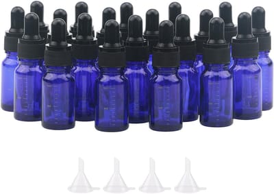Set van 20 Stuks 10ml Duidelijke Glazen Flesjes met Pipet voor Essentiële Olie, Parfum en Cosmetica - Inclusief Trechter voor Gemakkelijk Vullen