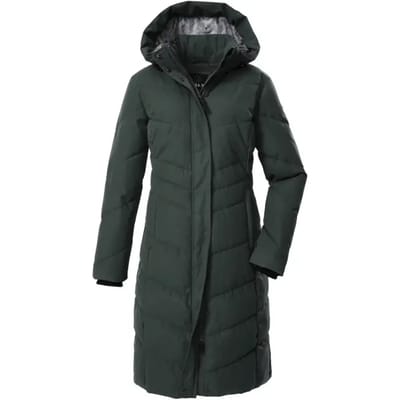 Regular fit gewatteerde mantel met capuchon