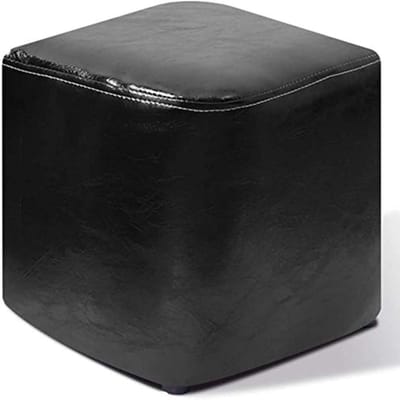 Voetenbankje Leer - Poef Ottomaan - Ontspanning Thuis - Massief Houten Frame - 30x30x30 cm - Bruin