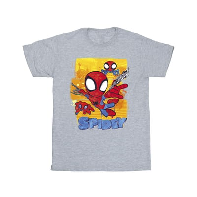 Marvel Heren Spidey En Zijn Verbazingwekkende Vrienden Vliegend T-shirt (Sportgrijs)