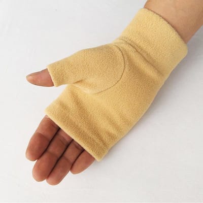 Winter Halfvingerhandschoenen Dames Heren Zacht Pluche Fleece Warme Handschoenen Effen Kleur Handpols Vingerloze Wanten Mode S