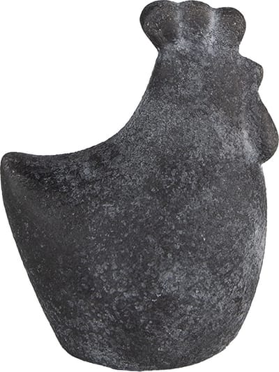 Clayre & Eef Beeld Kip 9x6x11 cm Grijs Keramiek Woonaccessoires