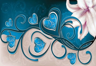 Fotobehang Lily Heart Abstract | XL - 208cm x 146cm | 130g/m2 Vlies