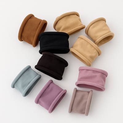 Set scrunchies in neutrale en pastel kleuren – 10 stuks elastische haar accessoires van zacht textiel – beige, bruin, zwart, pastelblauw, roze en paars scrunchie set voor dames