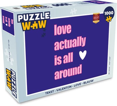 Puzzel Tekst - Valentijn - Love - Blauw - Legpuzzel - Puzzel 1000 stukjes volwassenen