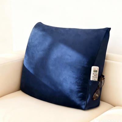 Ergonomisch Rugkussen voor Zitten in Bed en op de Bank - Afneembare Velvet Hoes