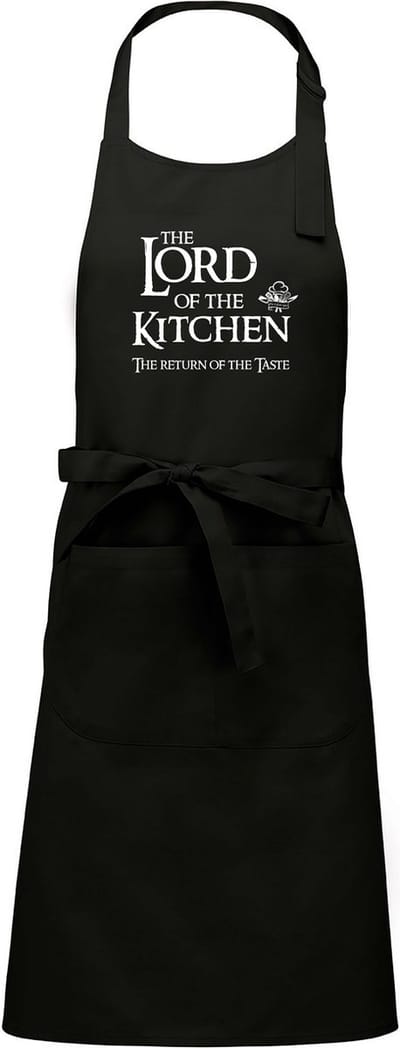 mijncadeautje - Luxe - Keuken - Kook - Barbecueschort - BBQ schort - The Lord of the Kitchen - The return of the Taste - zwart