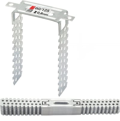 LUN FIX - Directe hangers 60/125 mm - 100 stuks - Materiaaldikte 0,8 mm - U-hangers - Nauwkeurige plafondprofielmontage