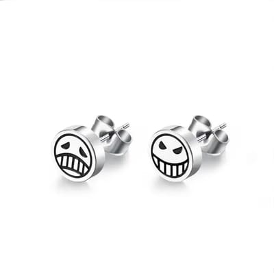 Oorbellen studs - smiley - happy - sad - mannen - vrouwen - unisex - emo - cosplay - staal - Ø 8mm
